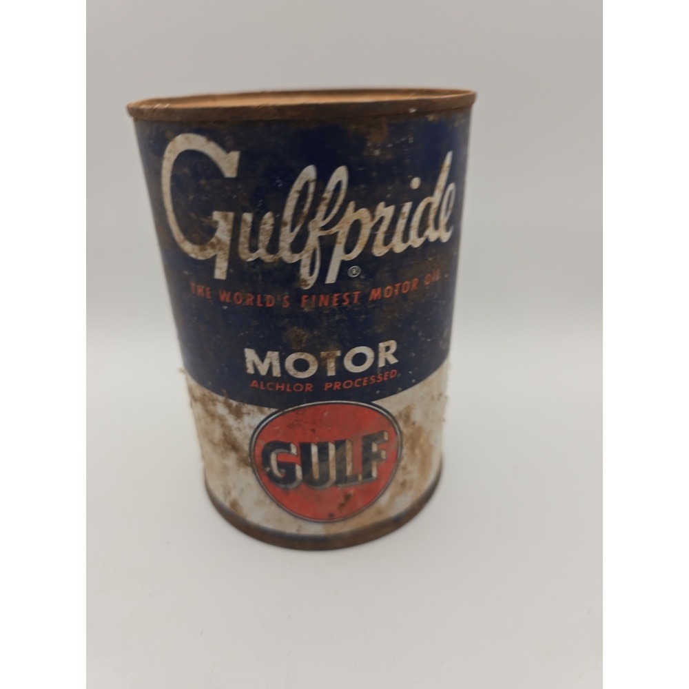 Vintage Gulf Gulfpride Motor Oil One Quart Can
